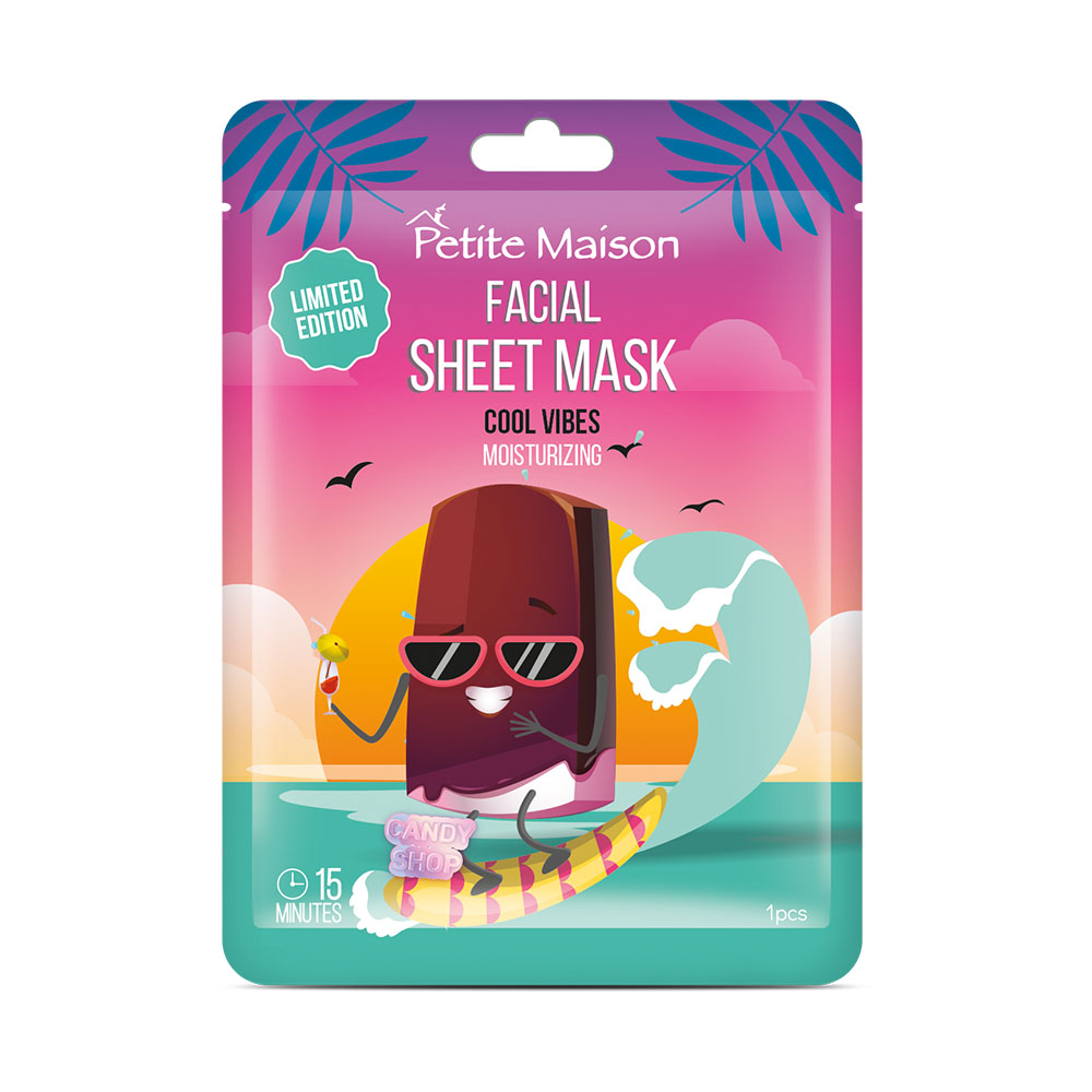 PETITE MAISON drėkinanti lakštinė veido kaukė MOISTURIZING COOL VIBES FACIAL SHEET MASK