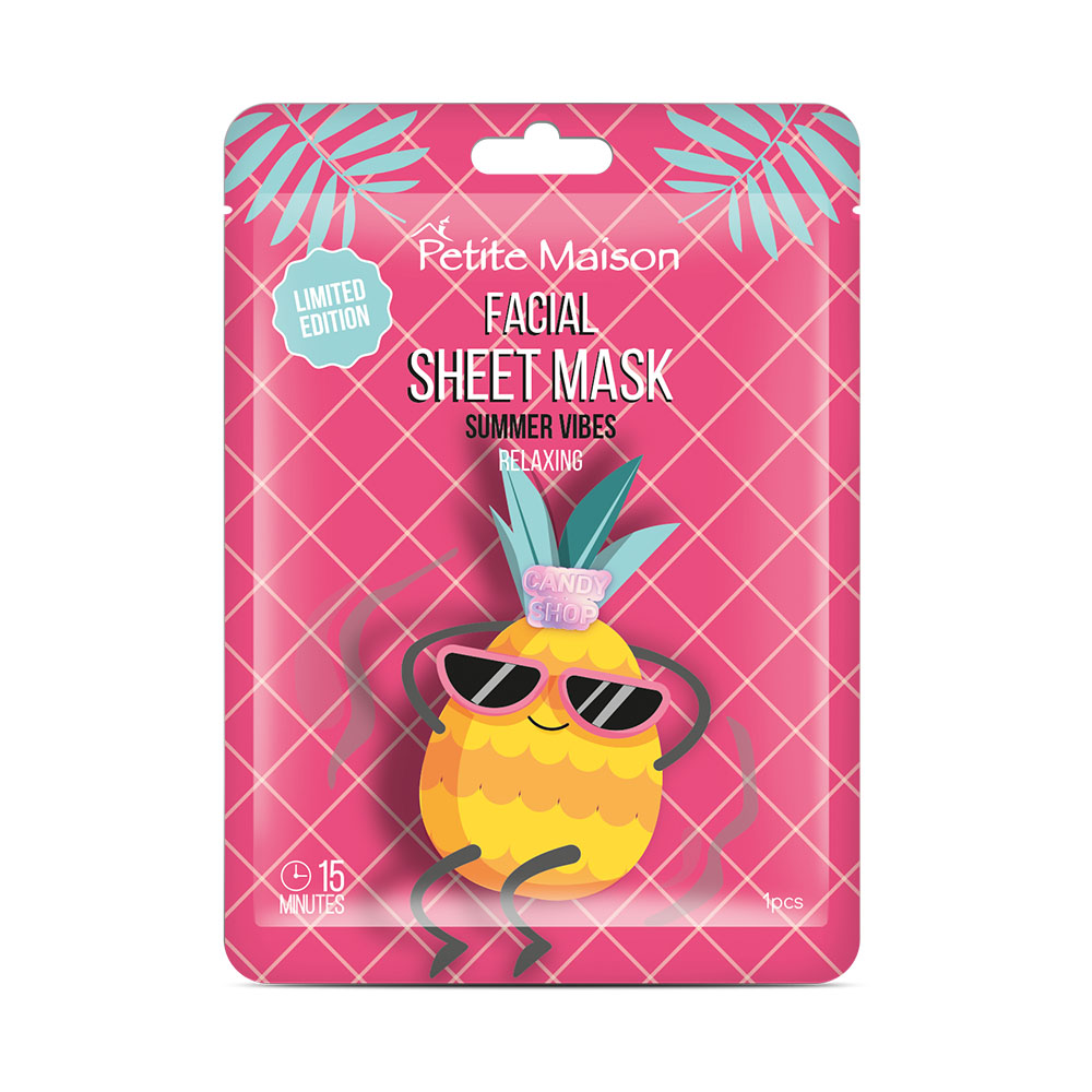 PETITE MAISON atpalaiduojanti lakštinė veido kaukė RELAXING SUMMER VIBES FACIAL SHEET MASK