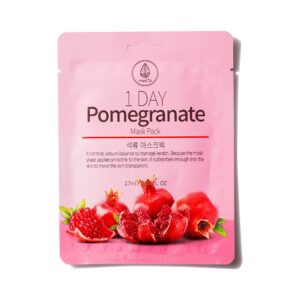 MEDB lakštinė veido kaukė su granatų ekstraktu 1 DAY POMEGRANATE, 27g