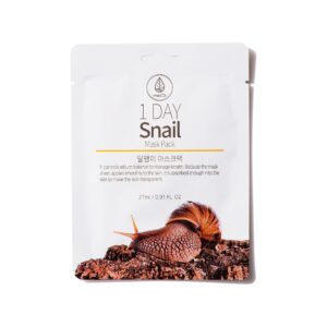 MEDB lakštinė veido kaukė su sraigių mucinu 1 DAY SNAIL, 27g
