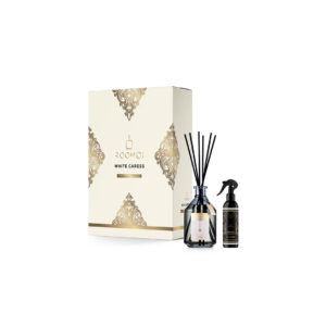ROOMOI namų kvapų difuzoriaus ir purškiamo kvapo rinkinys WHITE CARESS, 200ml + 100 ml (Pristatymas nuo spalio 27 dienos)