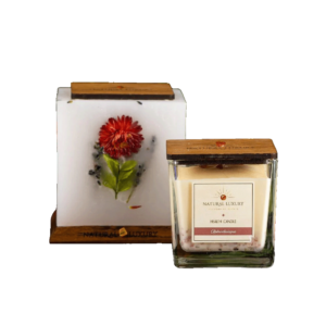 NATURAL LUXURY žvakės ir žvakidės rinkinys APHRODISIAQUE, 1vnt
