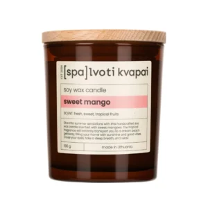 SPALVOTI KVAPAI sojų vaško žvakė SWEET MANGO, 180g