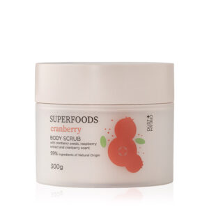 DUST+CREAM kūno šveitiklis SUPERFOODS CRANBERRY, 300g