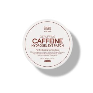 TENZERO paburkimą mažinantys paakių padeliai su kofeinu DEPUFFING CAFFEINE HYDROGEL EYE PATCH, 90g (60vnt)