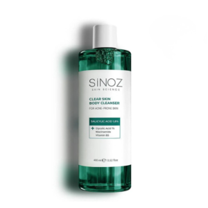 SINOZ kūno prausiklis probleminei, į aknę linkusiai odai CLEAR SKIN BODY CLEANSER, 400 ml