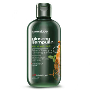 GREENLABEL plaukų šampūnas GINSENG MINT OIL, 400ml