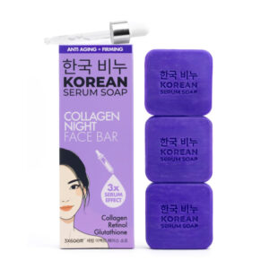 GREENLABEL stangrinamasis veido muilas su kolagenu KOREAN SERUM SOAP COLLAGEN NIGHT FACE BAR, 3x60g