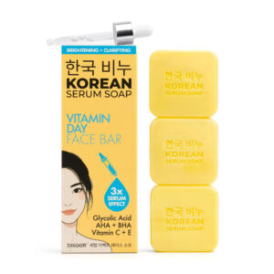 GREENLABEL skaistinamasis veido muilas su vitaminais KOREAN SERUM SOAP VITAMIN DAY FACE BAR, 3x60g